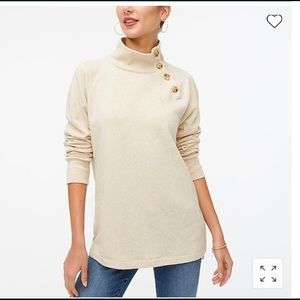 NWT - Jcrew Factory Wide button-collar fleece tunic sweatshirt size M
